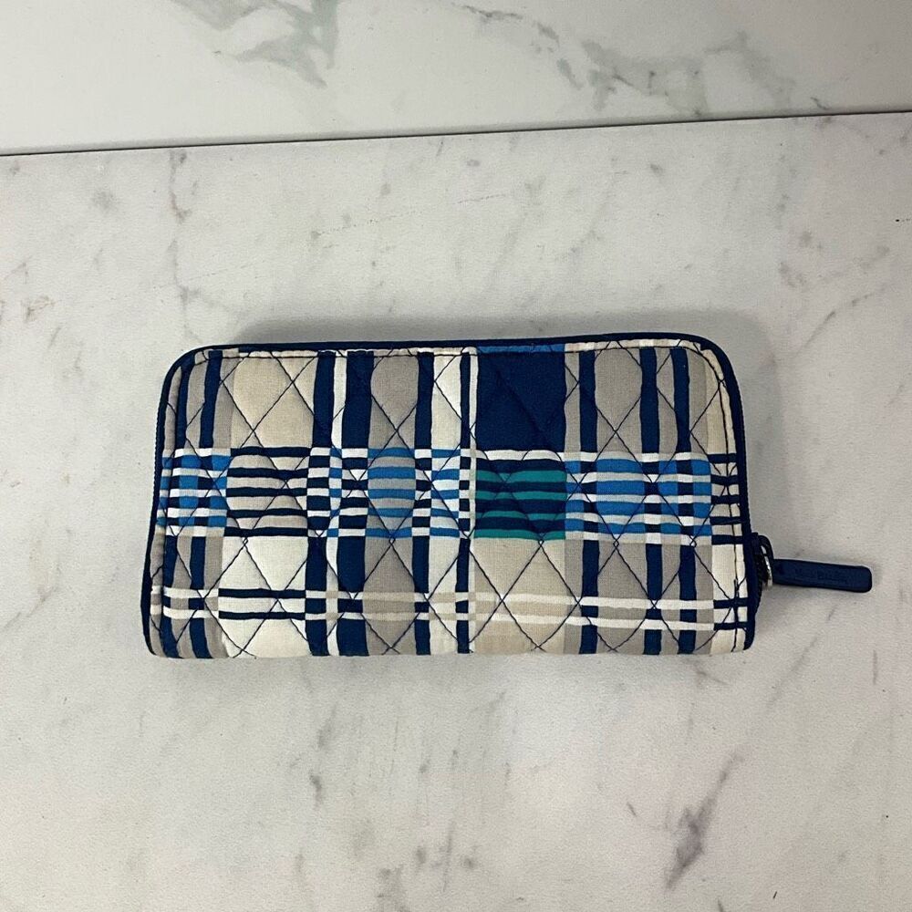 Vera Bradley Plaid Zip Around Wallet
